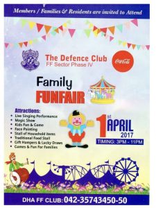 Dha Latest News Dha Lahore has arranged Family Funfair on 1st April 2017