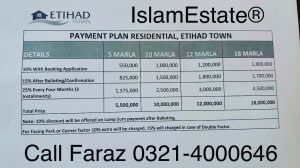 Etihad Town Raiwind Road Lahore: 5, 10, 12 & 18 Marla Residential Plots